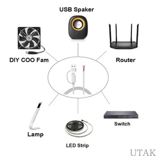 Utake สายพิกเทล USB C 2 แกน USB Type C ตัวผู้ เป็น 2Pin 5V 2A DIY