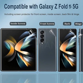 3 in 1 ฟิล์มไฮโดรเจล เนื้อแมตต์ หน้า หลัง สําหรับ Samsung Galaxy Z Fold 5 4 3 2 1 นิ่ม ฝ้า ป้องกันหน้าจอ ป้องกันลายนิ้วมือ