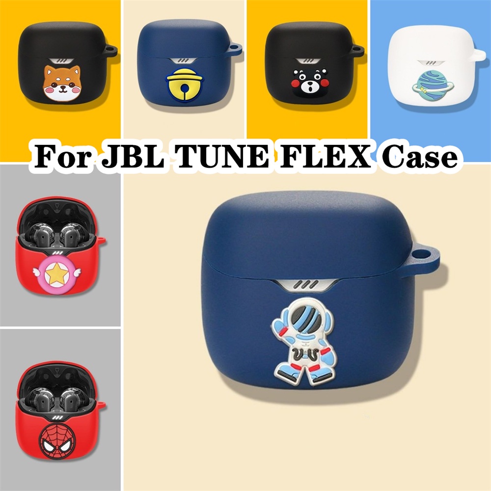 【พร้อมส่ง】เคสหูฟัง แบบนิ่ม ลายการ์ตูน สีพื้น สําหรับ JBL TUNE FLEX