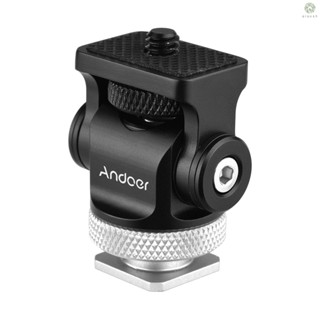 [XS] Andoer 360° อะแดปเตอร์เมาท์ขาตั้งกล้อง หมุนได้ พร้อมประแจอัลเลนอินเตอร์เฟส 1/4 นิ้ว สําหรับมอนิเตอร์ ไฟ LED ไมโครโฟน ขยาย