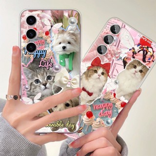 เคสโทรศัพท์มือถือแบบนิ่ม TPU ลายสัตว์เลี้ยง สุนัข แมวน่ารัก สําหรับ Samsung A54 A24 A52 A14 A34 A04 A04E A53 A13 A04s A23 A52s A33 M23 M53 A73 A12 M12 A22 M22 A50 A32 A50s A30s A51 A72 5G