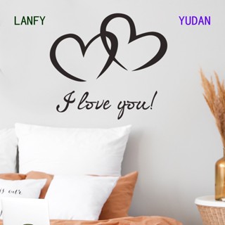 Yudan สติกเกอร์ ลาย Love I Love You มีกาวในตัว ขนาด 30*60 ซม. สําหรับติดตกแต่งผนังห้องนอน ห้องนั่งเล่น