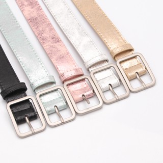 Popular Korean version of ladies belt shiny pu alloy buckle belt jeans decorative belt student wholesale