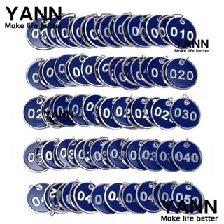 Yann1 ป้ายแท็กตัวเลข 1-50 โลหะอลูมิเนียม สีฟ้า สําหรับแขวนกุญแจ