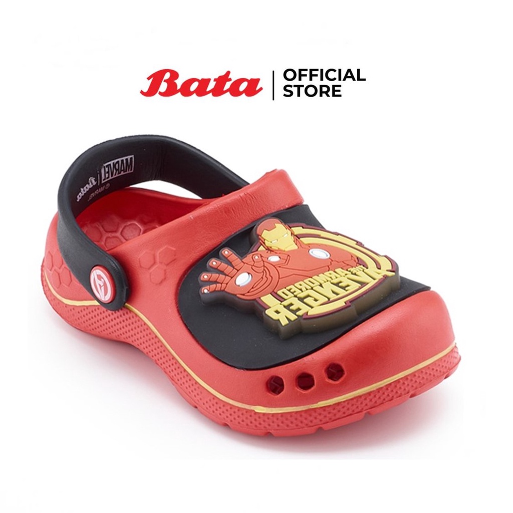 BATA บาจา BUBBLE GUMMERS รองเท้าแตะรัดส้นแบบสวม น้ำหนักเบา ลายน่ารักสดใส สำหรับเด็กผู้ชาย รุ่น SKYLER LIGHTS-IM สีแดง 1515613