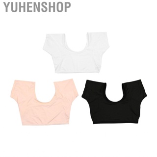 Yuhenshop Breathable Underarm Sweat Vest  Washable Absorption Short Sleeve Thin for Daily Woman