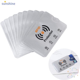 Ssunshine ปลอกป้องกันการ์ด Rfid อลูมิเนียม ป้องกัน Rfid Wallet 10 ชิ้น