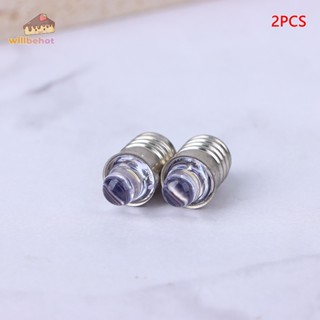 [WillbehotT] หลอดไฟ Led E10 DC 3V 6V สีขาวอบอุ่น แบบเปลี่ยน สําหรับรถจักรยาน 2 ชิ้น