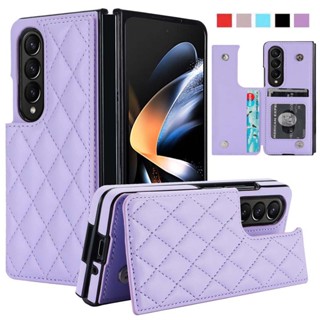 เคสมือถือ แบบหนัง ฝาพับ พร้อมช่องใส่บัตร สําหรับ Samsung Galaxy Z Fold 5 2023 Samsung Z Fold 4 2022, Z Fold 3 2021