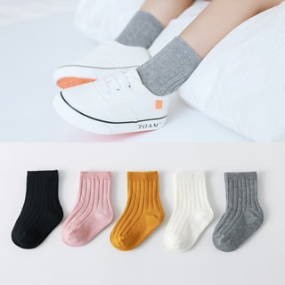 Simple Striped Cotton Baby Sock Spring Summer Breathable Soft Elastic Kids Sock Solid Color Socks