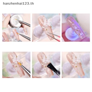 Hanhai เครื่องประดับเรซิ่น รูปผีเสื้อ 3D 6 สี สําหรับตกแต่งเล็บเจล