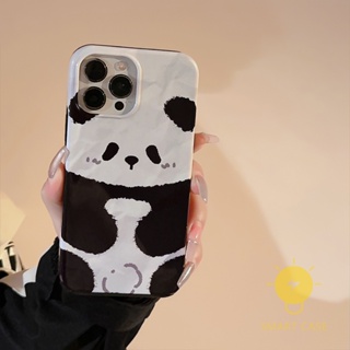 For เคสไอโฟน 14 Pro Max [Panda Detachable Two-piece Hard] เคส Phone Case For iPhone 14 Pro Max Plus 13 12 11 For เคสไอโฟน11 Ins Korean Style Retro Classic Couple Shockproof Protective TPU Cover Shell