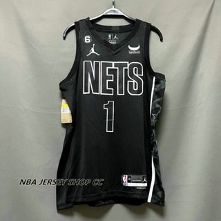 【คุณภาพสูง】ตาข่าย Nba Brooklyn ของแท้ แบบใหม่ สําหรับผู้ชาย #1 เสื้อกีฬาแขนสั้น ลายทีม Mikal Bridges 2022-23 Statement Edition สีดํา