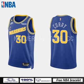 เสื้อกีฬาแขนสั้น ลายทีมชาติฟุตบอล NBA GSW Curry Jersey Golden State Warriors ปี 2022-23 สําหรับผู้ชาย #30 เสื้อกีฬาแขนสั้น ลายทีม Stephenϟcurry Classic Edition สีฟ้า