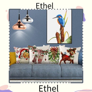 Ethel1 ปลอกหมอนอิง ลายซานตาคลอส กวาง สําหรับตกแต่งบ้าน โซฟา