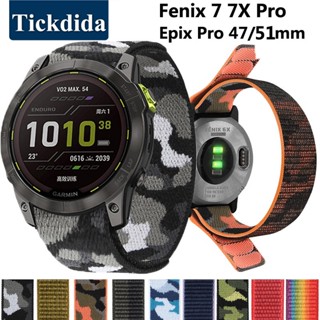 สายนาฬิกาข้อมือไนล่อน 26 มม. 22 มม. สําหรับ Garmin Fenix 7 Pro 7X Pro 6X 6 5X Epix Pro 51 มม. 47 มม. Enduro 2 Tactix 7 Pro