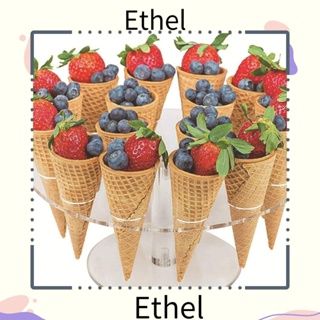 Ethel1 ชั้นวางกรวยไอศกรีม ซูชิ อะคริลิค 16 หลุม แบบใส ทนทาน สําหรับตกแต่ง