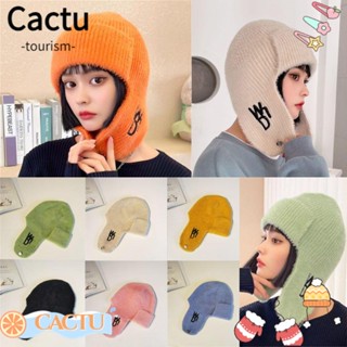 Cactu ที่ครอบหูลําลอง ผ้าวูลถัก ผ้ากํามะหยี่ ให้ความอบอุ่น แฟชั่น