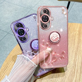 เคสโทรศัพท์มือถือ TPU นิ่ม กันกระแทก ลายดอกกุหลาบ ประดับเพชรเทียม สําหรับ Huawei Nova 11 Pro 11i Nova 11 Ultra