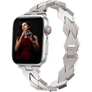 สายนาฬิกาข้อมือสเตนเลส ประดับเพชร สําหรับ Apple Watch 7 8 45 มม. 41 มม. 49 มม. 6 SE 5 44 มม. 40 มม.