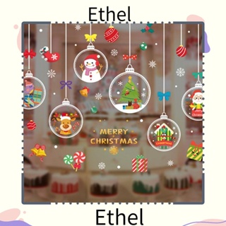 Ethel1 สติกเกอร์ ลายคริสต์มาส กวางเรนเดียร์ กวาง ซานต้าคลอส สําหรับตกแต่งหน้าต่าง ปาร์ตี้คริสต์มาส