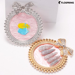 Flospring ถาดโชว์โบว์ พลอยเทียม สไตล์เรโทร สําหรับผสมสีทาเล็บเจล