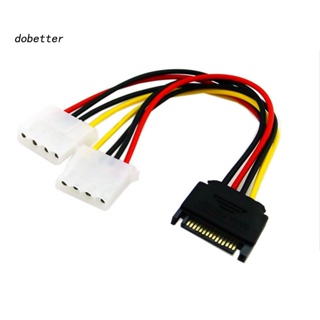 &lt;Dobetter&gt; สายเคเบิลต่อขยาย SATA 15pin ตัวผู้ เป็น Molex IDE Dual Big 4pin ตัวเมีย 20 ซม. สําหรับฮาร์ดไดรฟ์ HDD