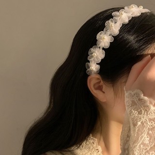 Milyfashion ที่คาดผม ประดับมุก ดอกไม้ สีขาว สไตล์แฟรี่ ไฮเอนด์ แฟชั่นฤดูใบไม้ผลิ สําหรับผู้หญิง 2023