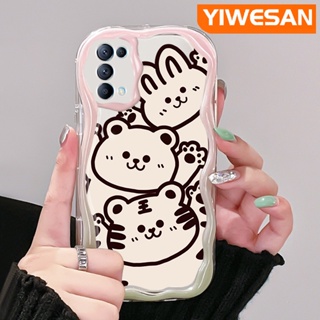 เคสโทรศัพท์มือถือแบบนิ่ม ใส กันกระแทก ลายการ์ตูนสัตว์น่ารัก สีครีม สําหรับ OPPO Reno 5 5G Reno 5K 5G Find X3 Lite