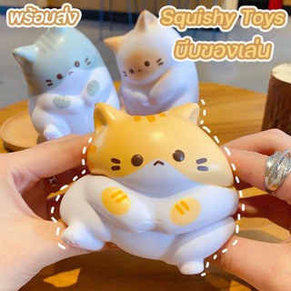 พร้อมส่ง😺บีบของเล่น สกุชชี่ของเล่น รูปร่างลูกแมว ลดความเครียด นุ่มมาก Squishy Toys