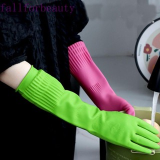 Fallforbeauty ถุงมือยางซิลิโคน แบบยืดหยุ่น กันน้ํา สําหรับงานบ้าน ห้องครัว