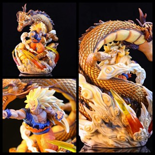 ((พร้อมส่ง) ฟิกเกอร์อนิเมะ Werewolf Super Saiyan GK Super Three Goku Dragon Fist Outbreak Super Fierce Battle บรรจุกล่อง