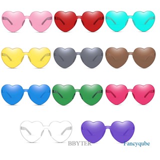 Bbyter แว่นกันแดด ไร้กรอบ รูปหัวใจ น่ารัก สําหรับผู้หญิง UV400