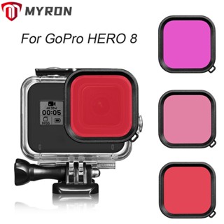 Myron ชุดฟิลเตอร์กรองแสง สีแดง สีชมพู สีม่วง สําหรับ HERO 8