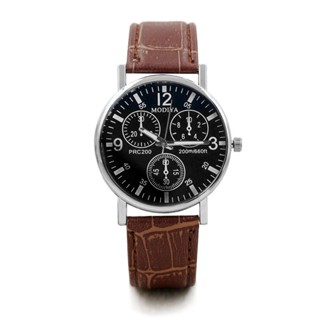 Ship tomorrow Clock Men Minimalist Dial Elegant Pointers quartz Watch Leather Belt PD999