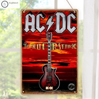 [Highbest.th] ภาพวาดไม้ ทรงสี่เหลี่ยมผืนผ้า ACDC สําหรับตกแต่งผนังบ้าน บาร์ คาเฟ่ หอพัก