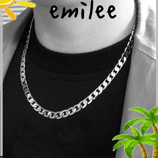 EMILEE สร้อยคอโซ่เหล็กไทเทเนียม ของขวัญมิตรภาพ สไตล์ฮิปฮอปโกธิค