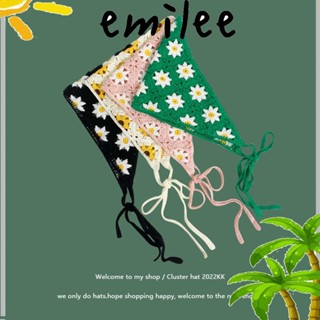 EMILEE ที่คาดผม ผ้าพันคอโครเชต์ ทรงสามเหลี่ยม น่ารัก แฮนด์เมด แบบสร้างสรรค์