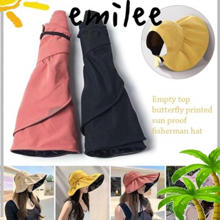 EMILEE หมวกบักเก็ตเปล่า กันแดด ป้องกันรังสียูวี แบบพับได้ เหมาะกับใส่กลางแจ้ง