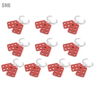  SN6 10pcs Lockout Hasp 25mm/1.0in 6 หลุมอลูมิเนียมสีแดงสำหรับอุตสาหกรรมเคมีพลังงานไฟฟ้าเหมืองถ่านหินปิโตรเลียม