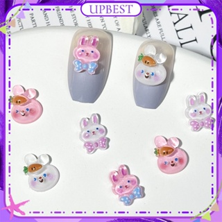 ♕ 50pcs Nail Art Fine Flash Rabbit Cartoon Series Jewelry Cute Three-dimensional Bow Rabbit Resin Nail Decoration Manicure Tool For Nail Shop 10 Designs UPBEST