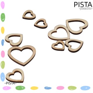 Pista ชิปไม้ ขนาดเล็ก สีไม้ รูปหัวใจพีชกลวง การ์ดไม่สําเร็จรูป ตกแต่งลายการ์ตูน