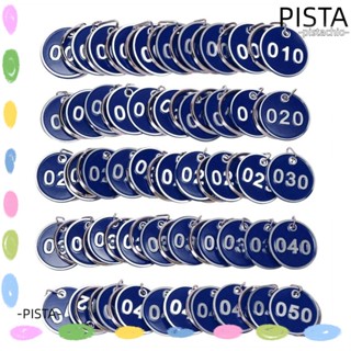 Pista ป้ายแท็กตัวเลข 1-50 ป้ายแขวน ตัวเลข ทรงกลม พวงกุญแจโลหะอลูมิเนียม รหัสกล่องกุญแจ