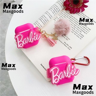 Maxg เคสหูฟังบลูทูธ ซิลิโคน จี้ตุ๊กตาการ์ตูนบาร์บี้น่ารัก สําหรับผู้หญิง