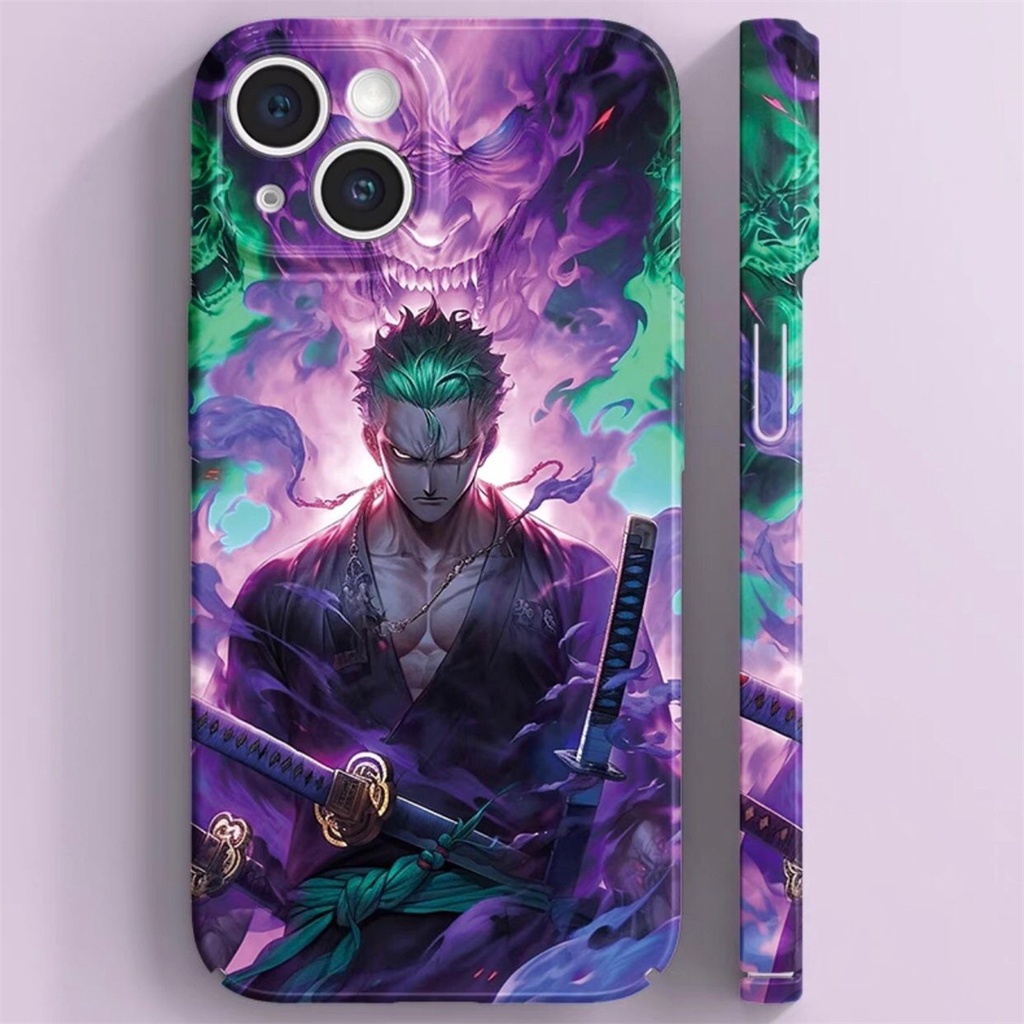 อะนิเมะการ์ตูน Hard อะคริลิค One Piece Sun God Nica Luffy Cool Zoro เคสโทรศัพท์สําหรับ IPhone 11 12 13 14 15 16 Pro Max Plus XR XSMAX 8 7 Plus Glossy บางฝาครอบป้องกัน
