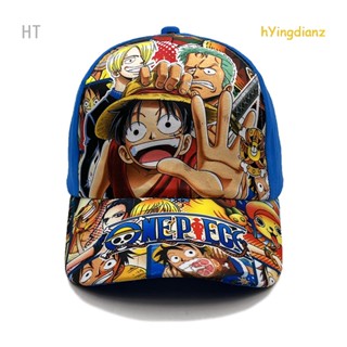 Hyingdianz หมวกเบสบอล ผ้าฝ้าย 100% ปักลายอนิเมะ One Piece คุณภาพสูง สําหรับเด็กทุกเพศ