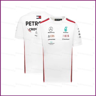 Jay 2023 เสื้อยืดแขนสั้น พลัสไซซ์ ลาย Mercedes AMG F1 Racing Team สีขาว แฟชั่นฤดูร้อน