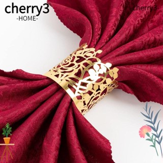 Cherry3 แหวนกระดาษทิชชู่ สีโรสโกลด์ สะท้อนแสง 6.3 นิ้ว แบบใช้แล้วทิ้ง 100 ชิ้น