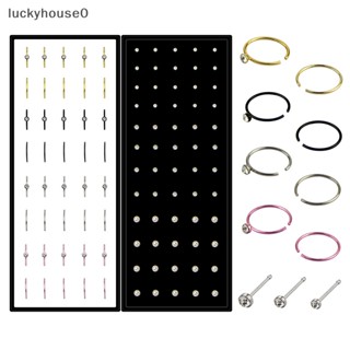 Luckyhouse0^^ ชุดห่วงสตั๊ดจมูก คริสตัล สเตนเลส รูปตัว C เครื่องประดับ 40 100 ชิ้น