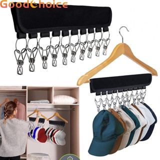 Cap Organizer Socks Stainless Steel Storage With 10 Clips Baseball Cap